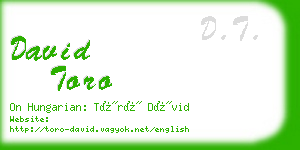 david toro business card